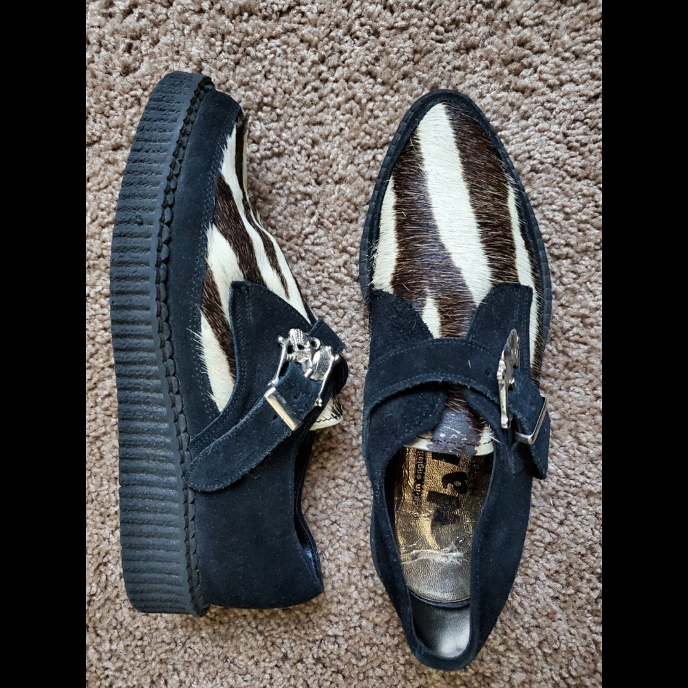 Nana shoes. Zebra rockabilly platform.